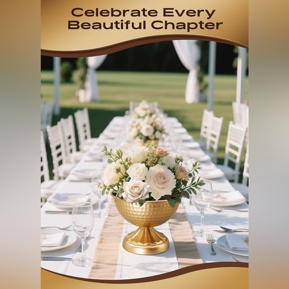 Hammered Gold Vases for Centerpieces - Picture 3 of 7